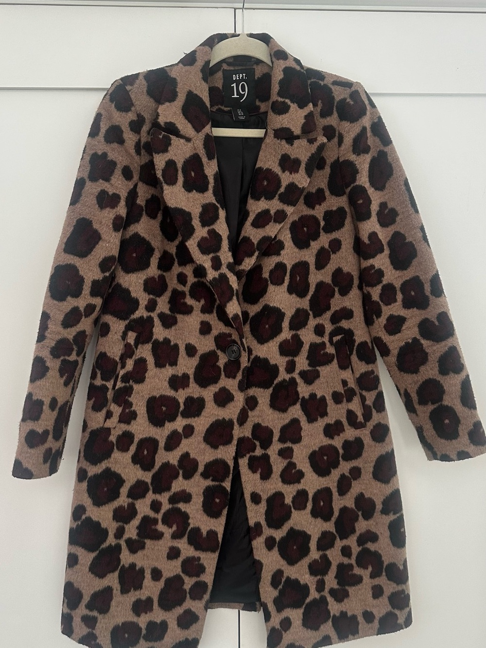 Women's Leopard Print Peacoat - Brown/Black